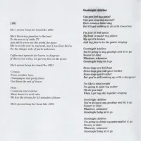 1981 and Goodnight Adeline lyrics