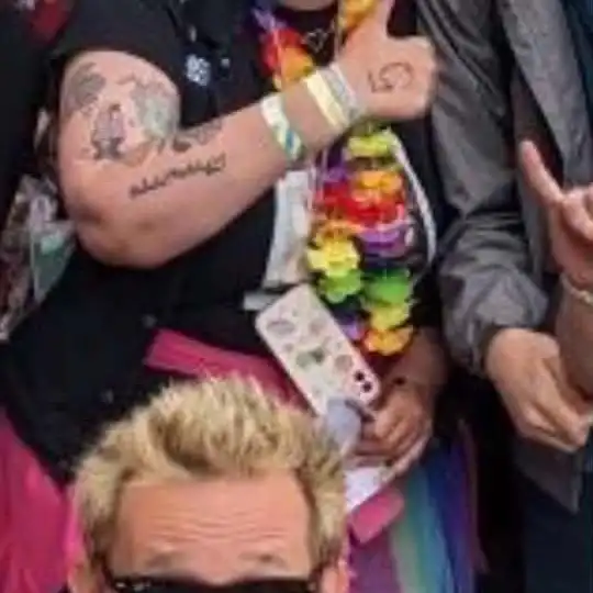Maria D. with Mike Dirnt.