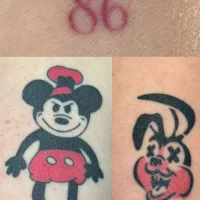 Angry Mickey, Bunny, 86 Tattoo