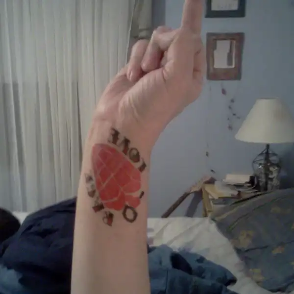Rage and Love Heart Grenade Tattoo