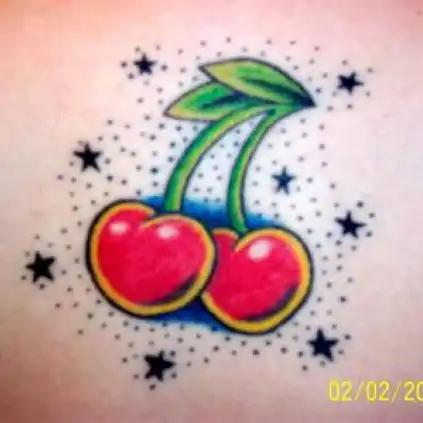 Pair of Cherries Tattoo