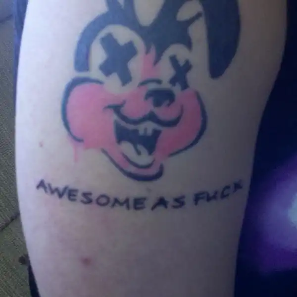 Awesome as Fuck Bunny Tattoo