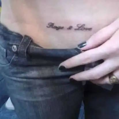 Rage and Love Text Tattoo