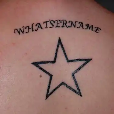 Whatsername Text with Star Tattoo