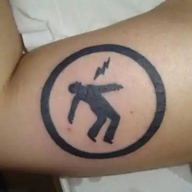 Warning Man Logo Tattoo