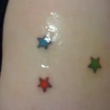 Billie Joe Multicolored Stars Tattoo