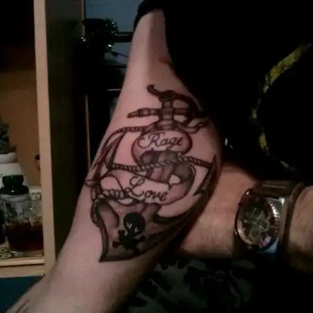 Rage and Love Anchor Tattoo