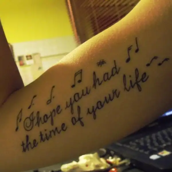 Good Riddance (Time of Your Life) Lyric Tattoo