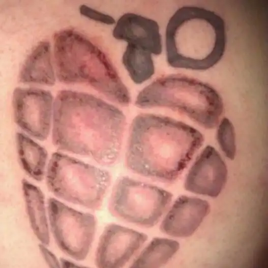 American Idiot Heart Grenade Tattoo