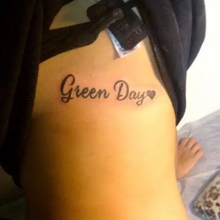 Green Day Text Tattoo