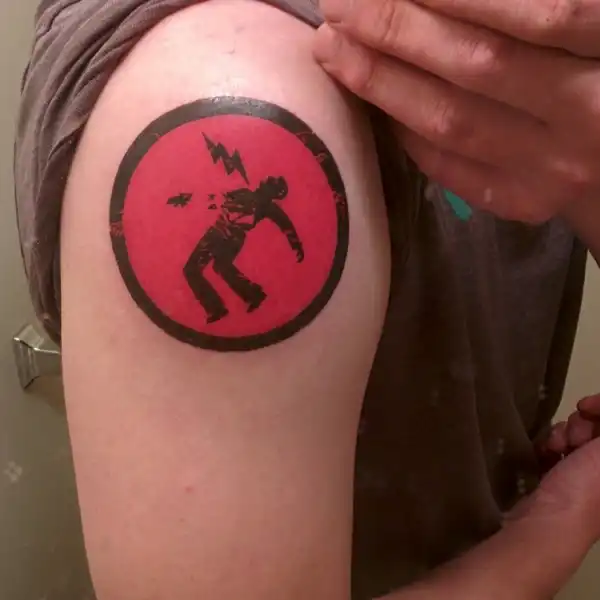 Warning Man Logo Tattoo