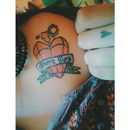 American Idiot Heart Grenade Tattoo