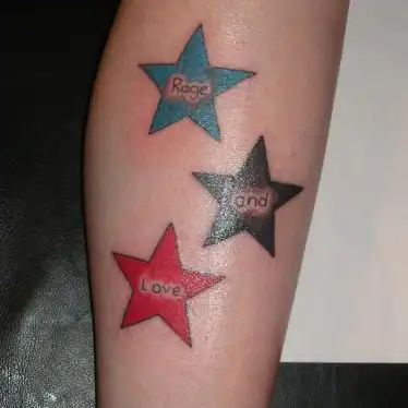 Billie Joe Multicolored Stars Tattoo