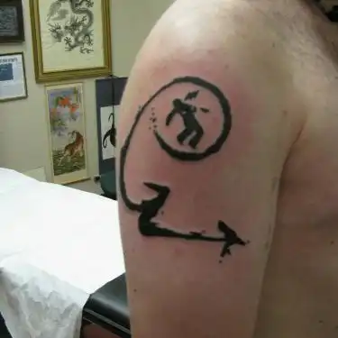 Warning Man Logo Tattoo