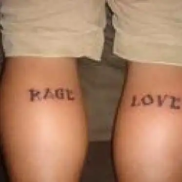 Rage and Love Text Tattoo