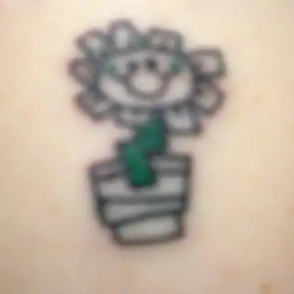 Green Day Logo and Kerplunk Flower Tattoo