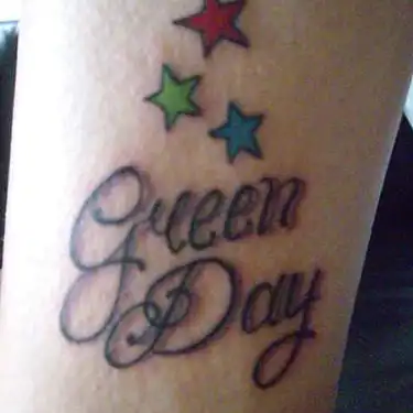 Billie Joe Multicolored Stars Tattoo