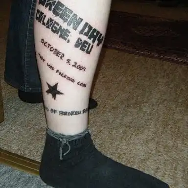 Green Day Logo with Cologne Date Tattoo