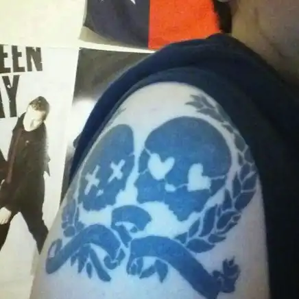 Green Day Skull Tattoo