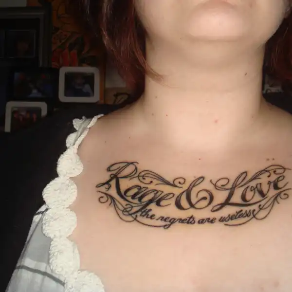 Rage and Love Text Tattoo