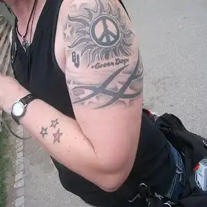 Green Day Peace Symbol Tattoo