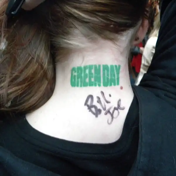 Green Day Text Tattoo