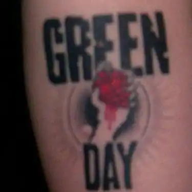 Green Day Logo with Heart Tattoo
