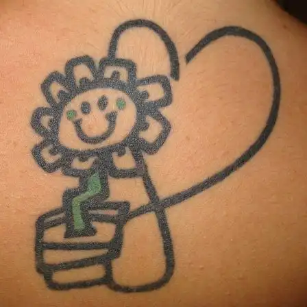 Green Day Logo and Kerplunk Flower Tattoo