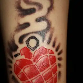American Idiot Heart Grenade Tattoo