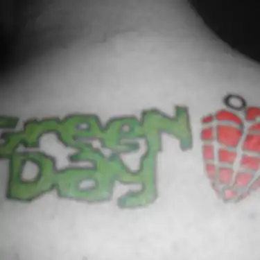 Green Day Logo and American Idiot Heart Grenade Tattoo
