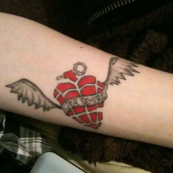 American Idiot Heart Grenade Tattoo