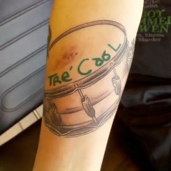 Tré Cool Snare Drum Tattoo