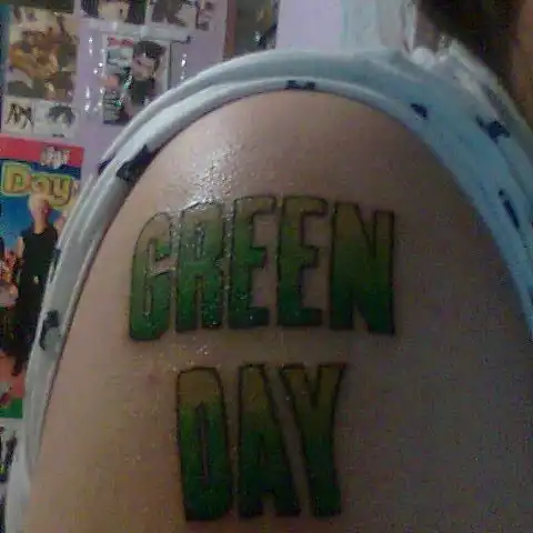 Green Day Text Tattoo