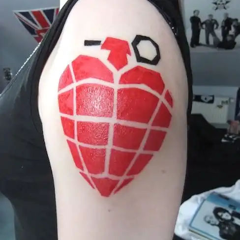 American Idiot Heart Grenade Tattoo