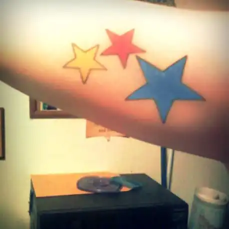 Billie Joe Multicolored Stars Tattoo