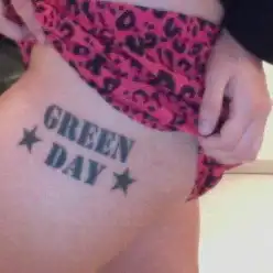 Green Day Text Tattoo