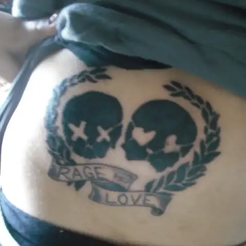 Rage and Love Skull Tattoo
