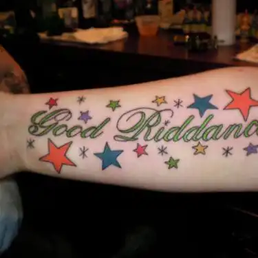 Good Riddance Text Tattoo