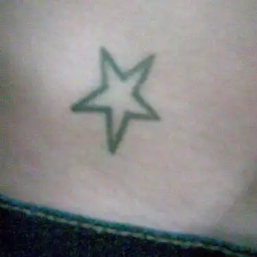 Outlined Five-Point Star Tattoo