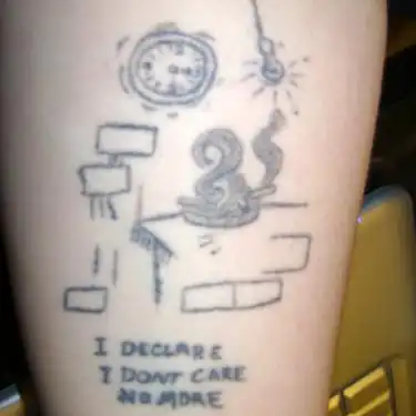 I Don't Care Lyric Tattoo