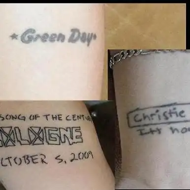Green Day Text Tattoo
