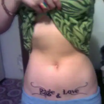 Rage and Love Text Tattoo