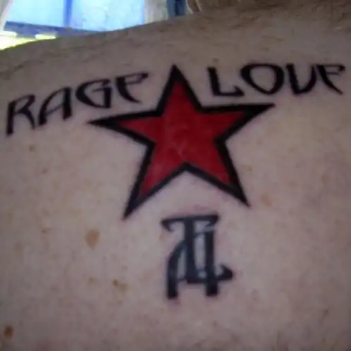 Rage and Love Star Tattoo