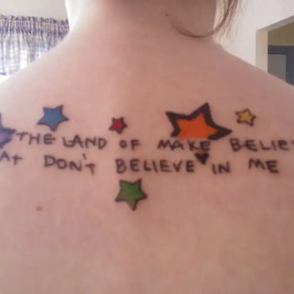 Text with Stars Tattoo