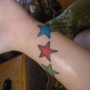 Blue, Red, and Green Stars