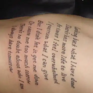 I Was There Lyric Tattoo