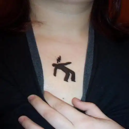Warning Man Logo Tattoo