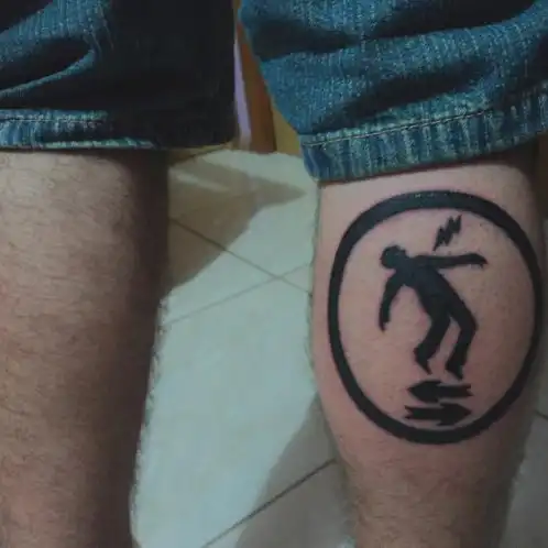 Warning Man Logo Tattoo