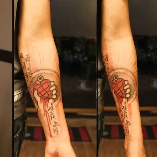 American Idiot Heart Grenade Tattoo