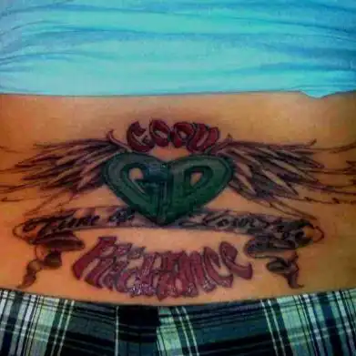 Winged Gd Heart Tattoo